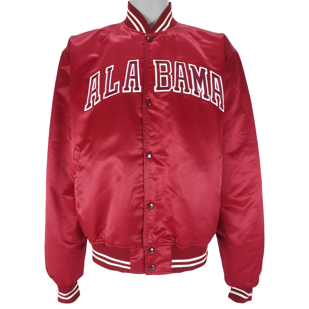 Starter - Alabama Crimson Tide Button-Up Satin Jacket 1990s X-Large Vintage Retro Football College