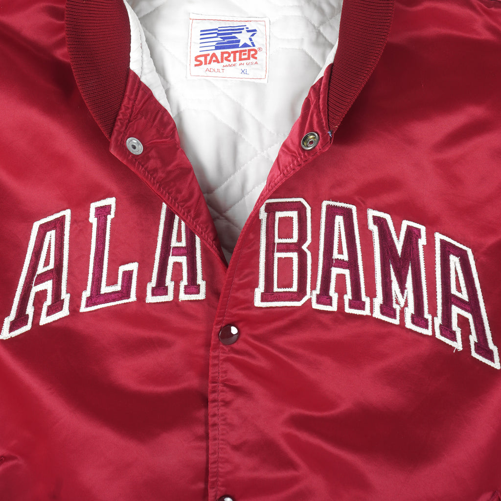 Starter - Alabama Crimson Tide Button-Up Satin Jacket 1990s X-Large Vintage Retro Football College