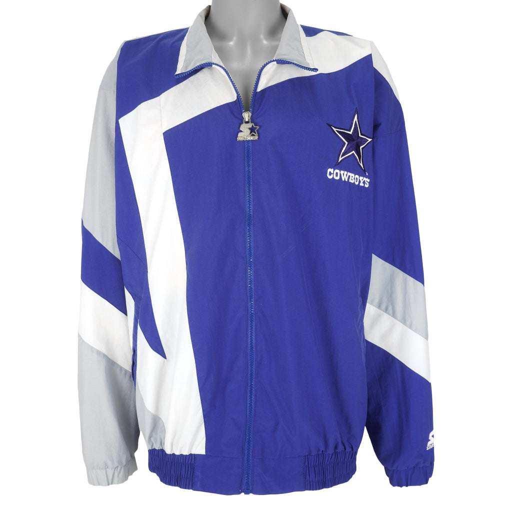 Starter - Dallas Cowboys Zip-Up Windbreaker 1990s X-Large Vintage Retro Football