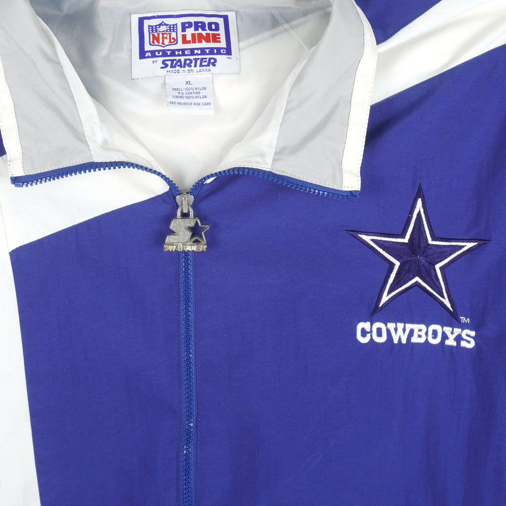 Starter - Dallas Cowboys Zip-Up Windbreaker 1990s X-Large Vintage Retro Football