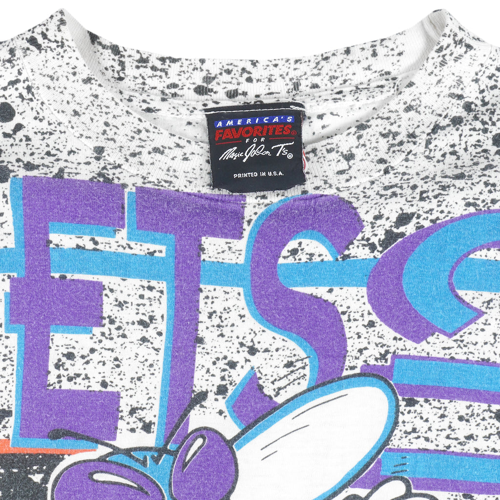 NBA (Magic Johnson T's) - Charlotte Hornets All Over Print T-Shirt 1990s Small Vintage Retro Basketball