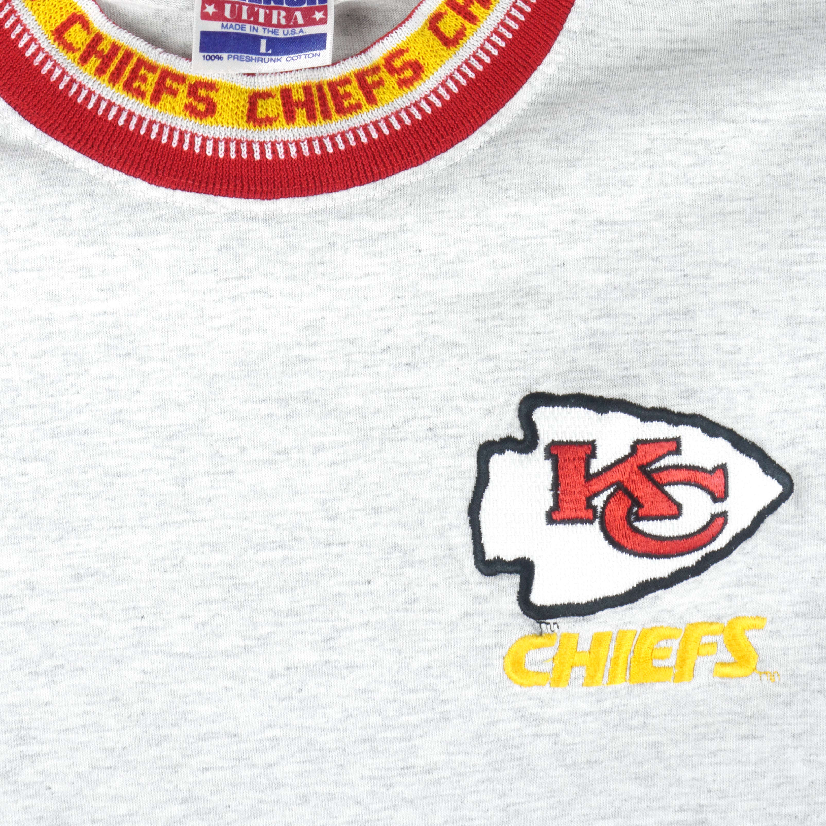 Vintage Kansas City Chiefs Starter Big Logo All Over Print 90s Jacket Sz L