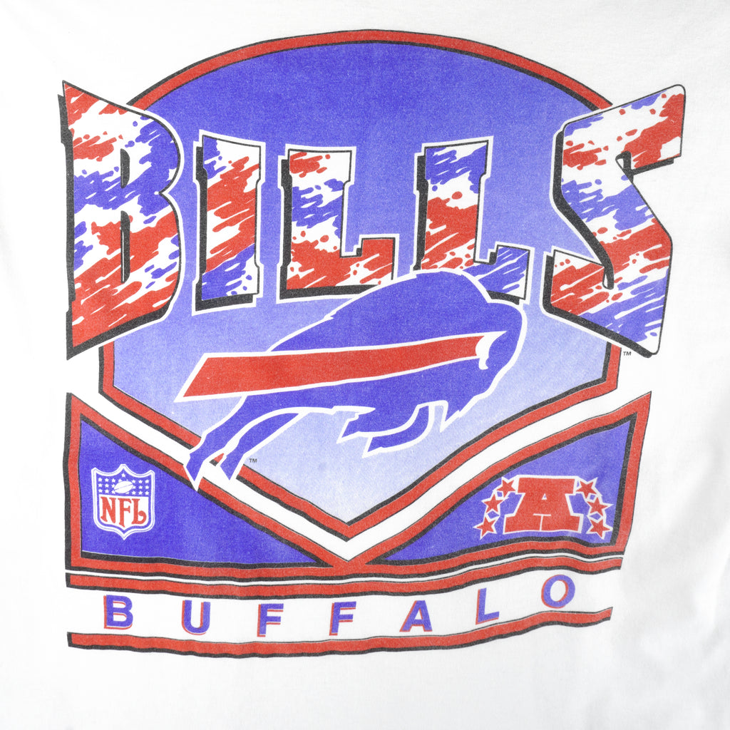 NFL (Zubaz) - Buffalo Bills Single Stitch T-Shirt 1990s X-Large Vintage Retro Football