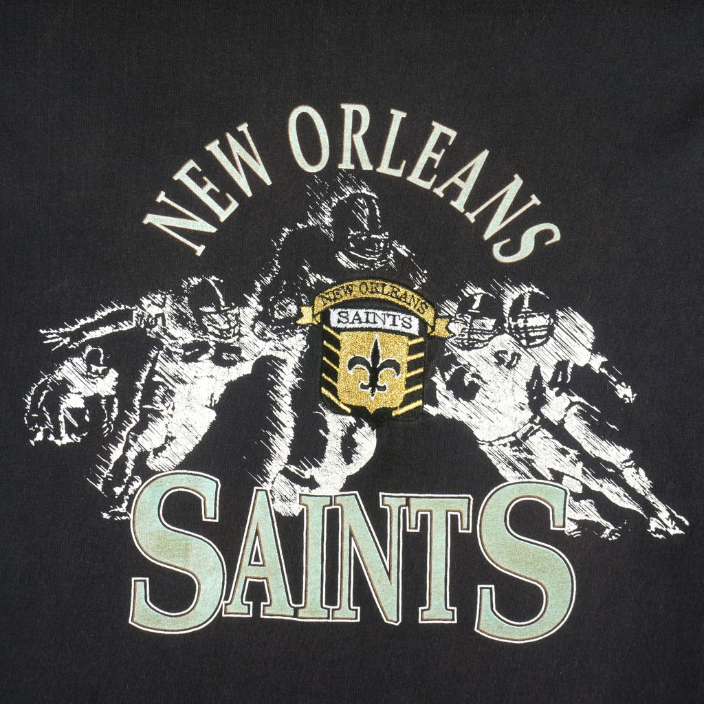 NFL (The Game) - New Orleans Saints Logo Patch T-Shirt 1990s Medium Vintage Retro Football