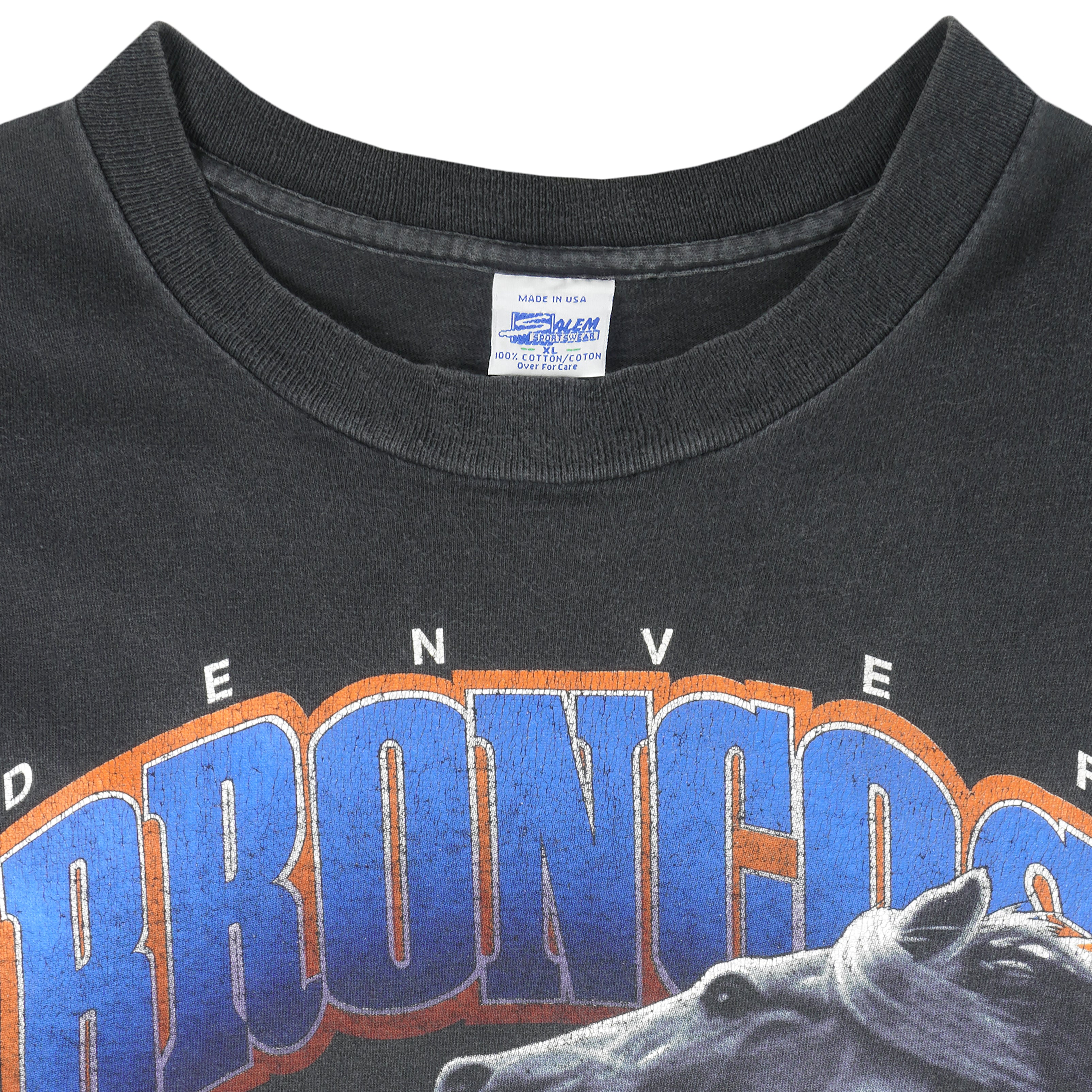 Vintage 90s Grey Lee Sport Denver Broncos NFL Spell-Out Sweatshirt - E