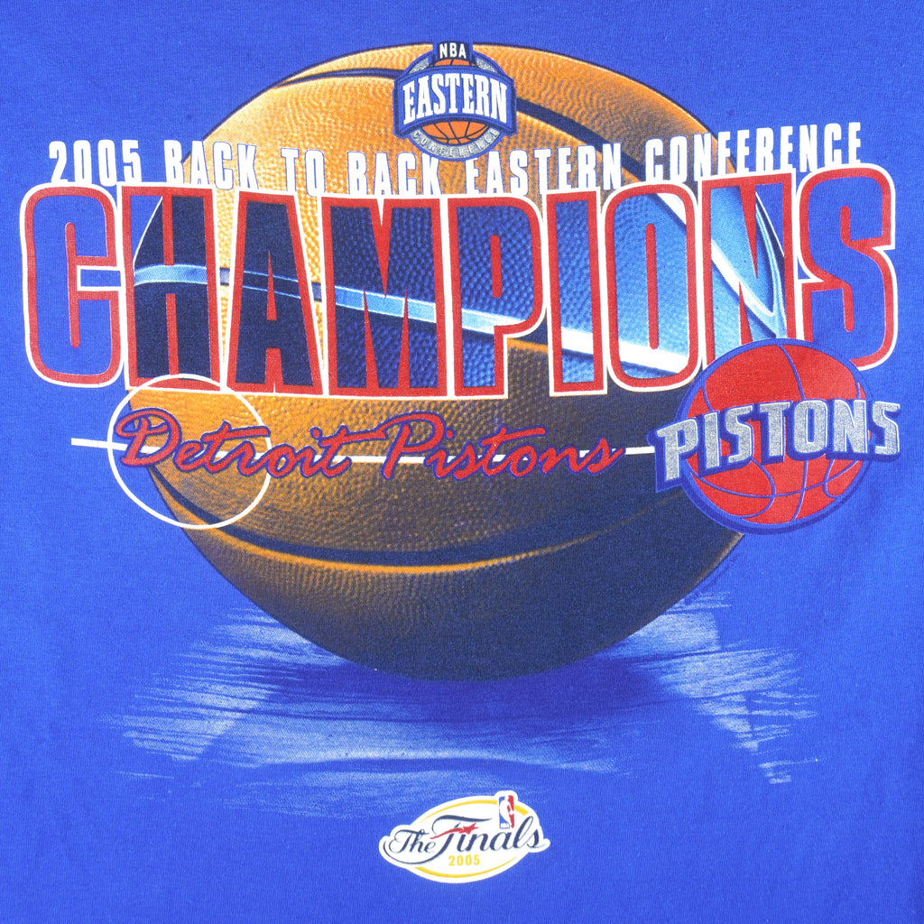 NBA (Delta) - Detroit Pistons Champions T-Shirt 2005 X-Large Vintage Retro Basketball