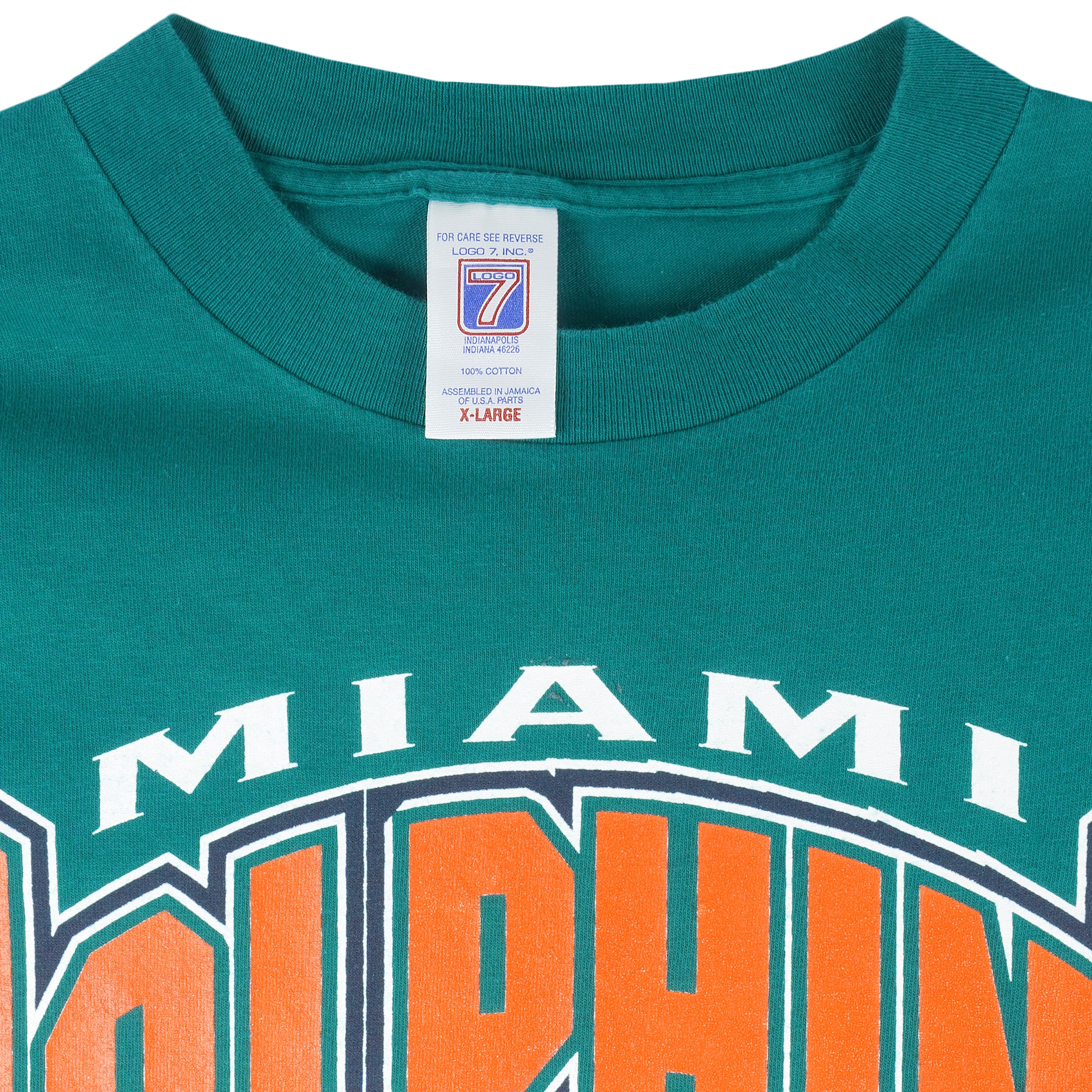 Vintage 90s Cotton Mix Stone Miami Dolphins Sweatshirt - X-Large