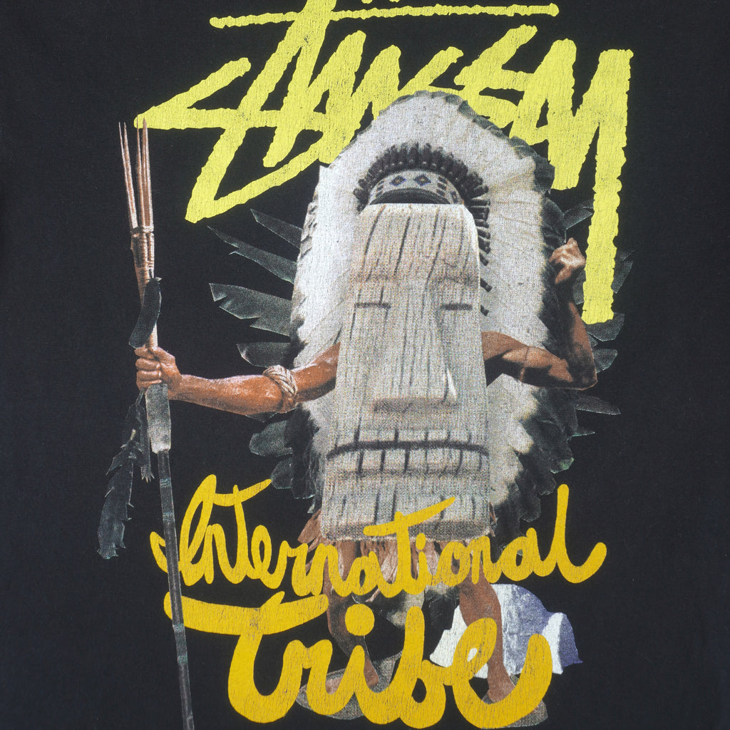 Stussy - International Tribe T-Shirt 1990s Large Vintage Retro