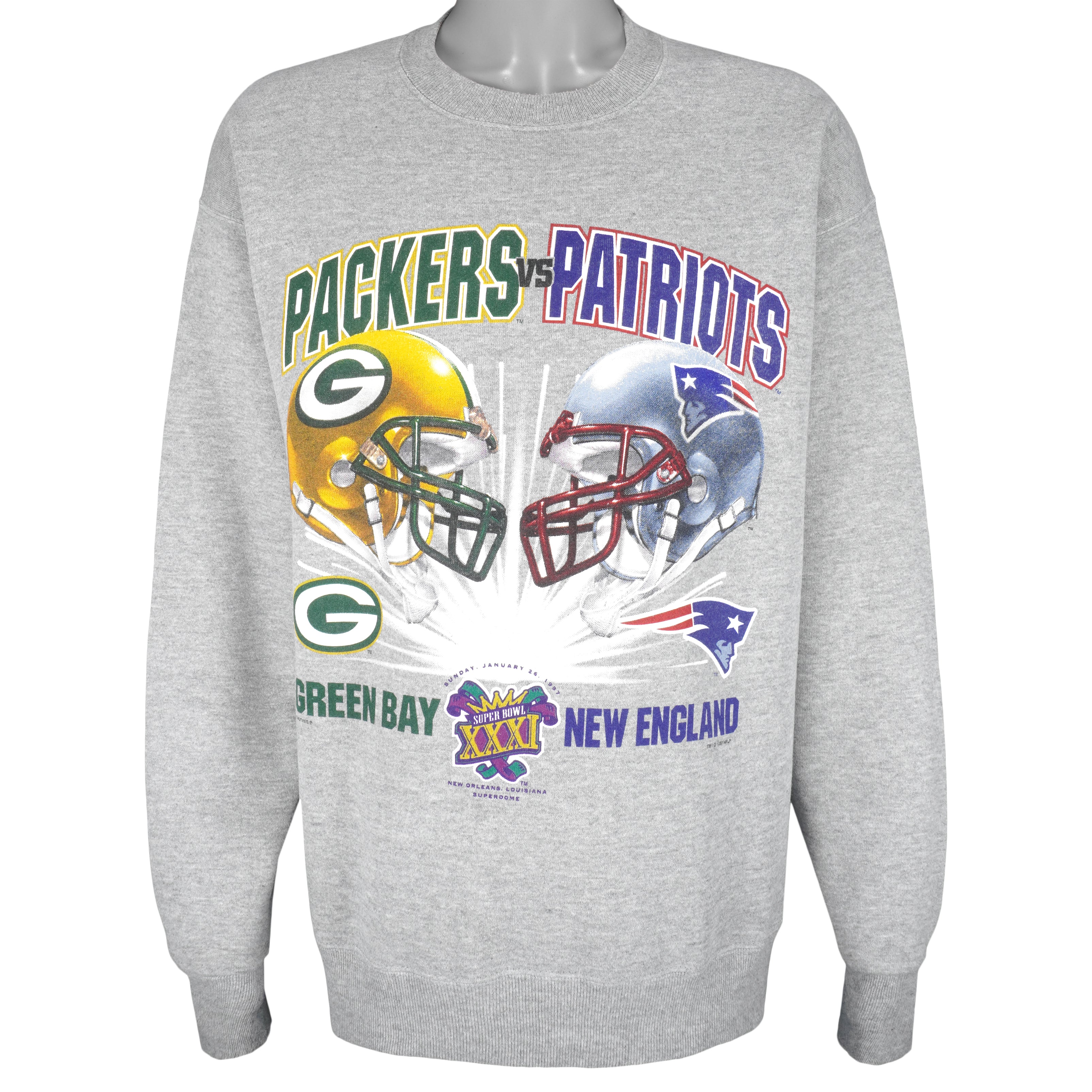 Vintage NFL (Lee) - Packers VS Patriots Matchup Crew Neck Sweatshirt 1997  Large – Vintage Club Clothing