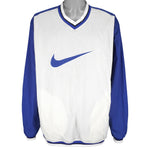 Nike - Blue & White Embroidered Windbreaker 1990s X-Large Vintage Retro