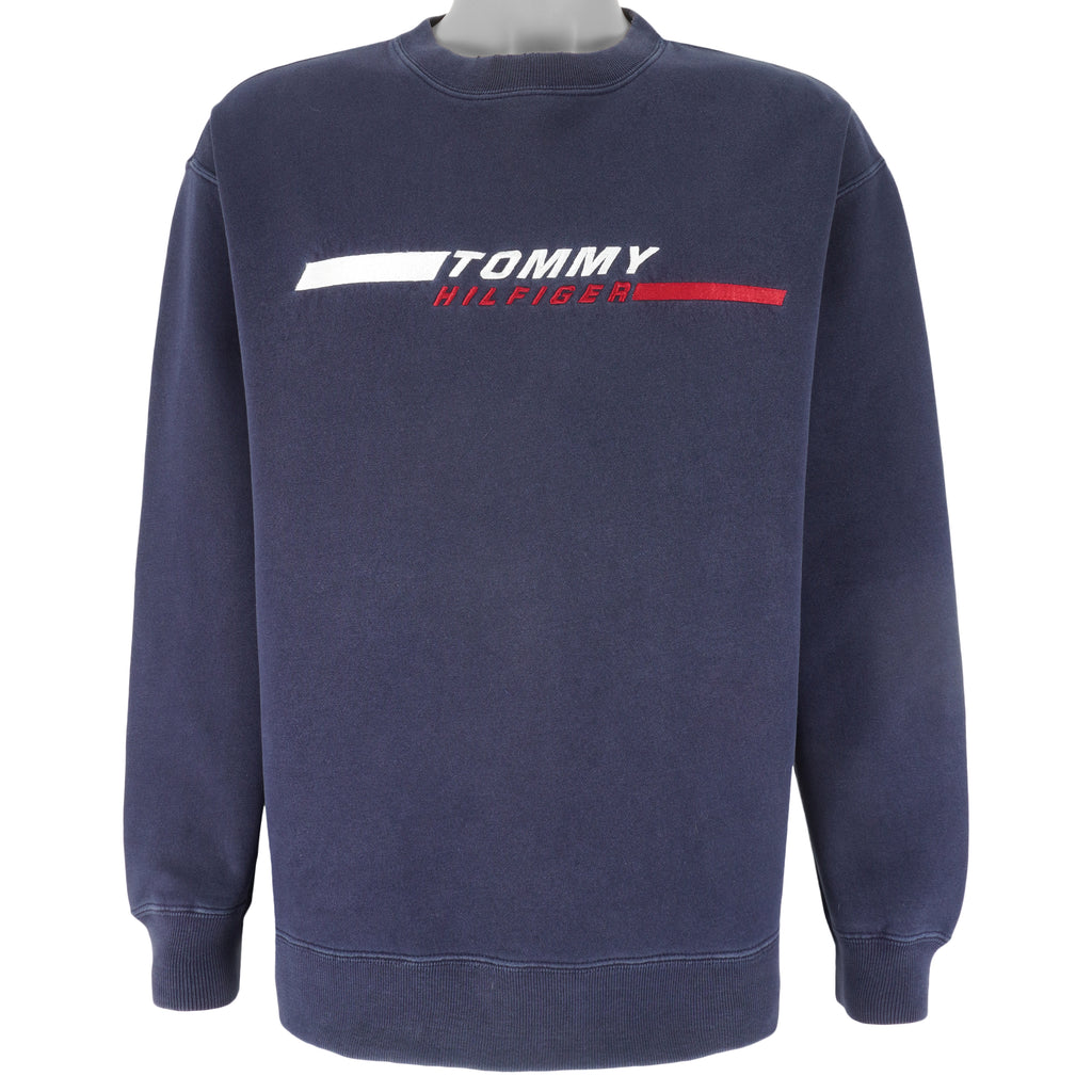 Tommy Hilfiger - Embroidered Crew Neck Sweatshirt 1990s Large Vintage Retro