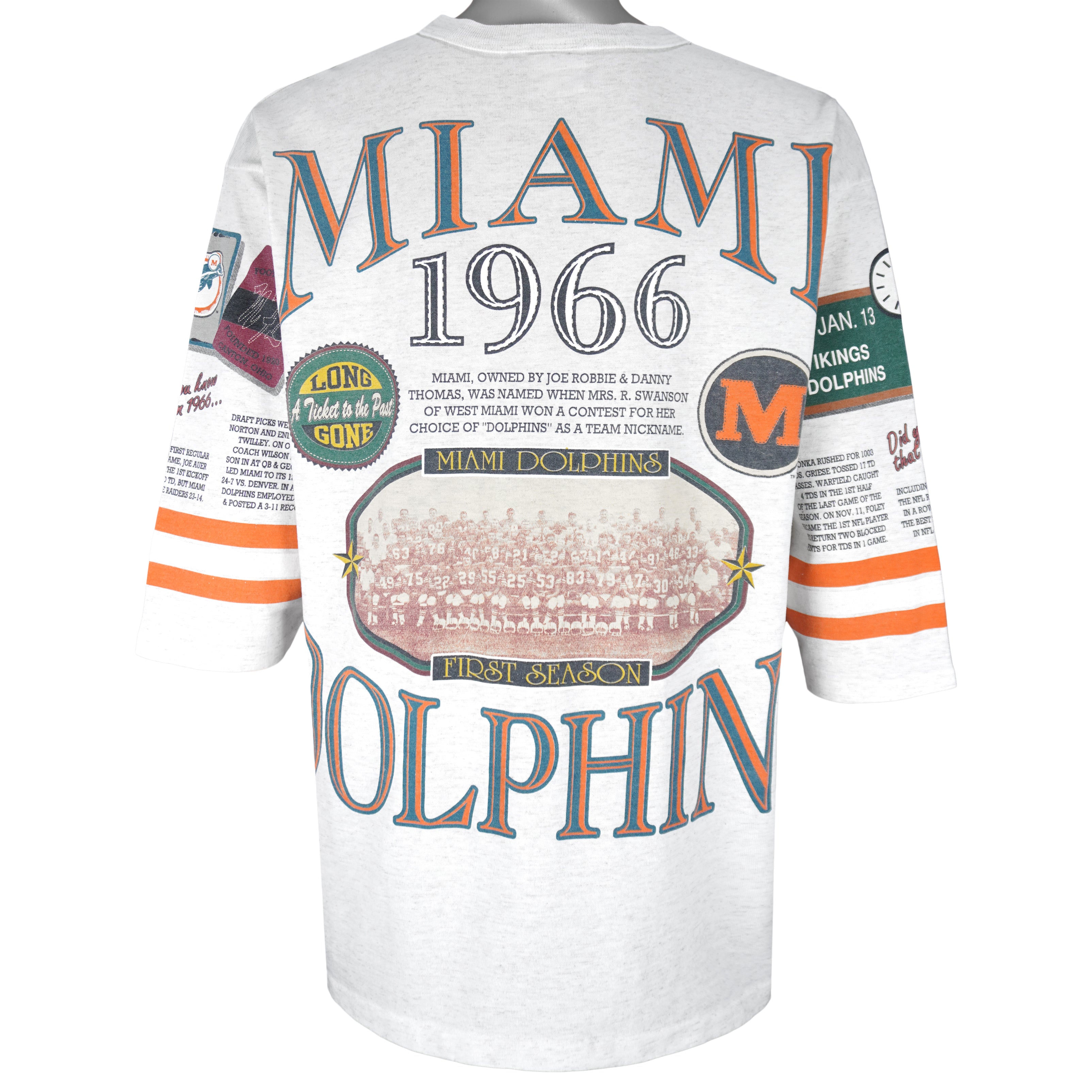 Vintage Miami Dolphins Long Sleeve Polo Shirt 