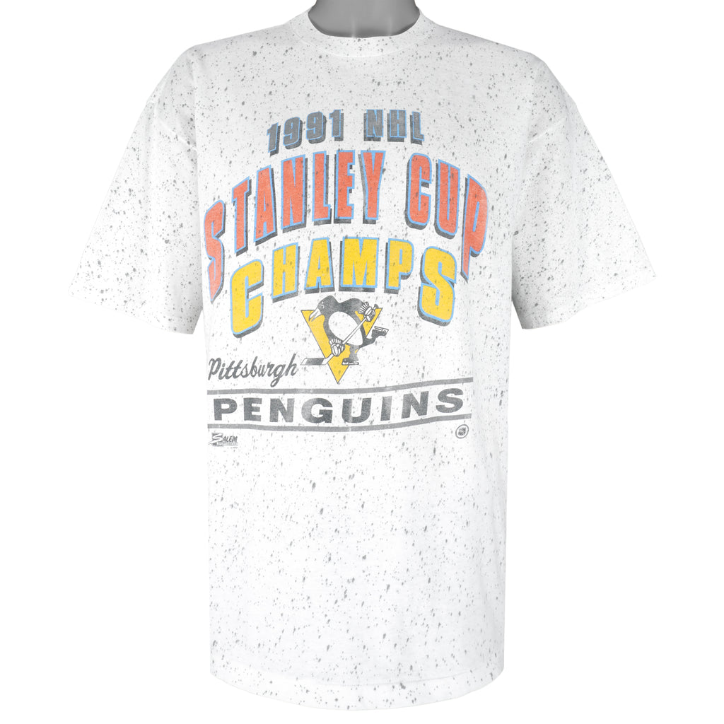 NHL - Pittsburgh Penguins Stanley Cup Champions T-Shirt 1991 X-Large Vintage Retro Hockey