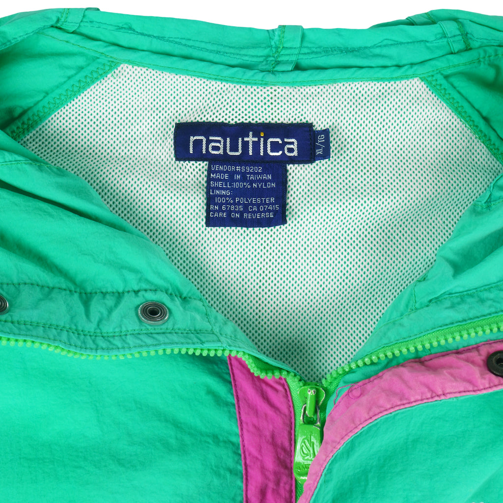 Nautica - Green Hanger Hooded Windbreaker 1990s X-Large Vintage Retro