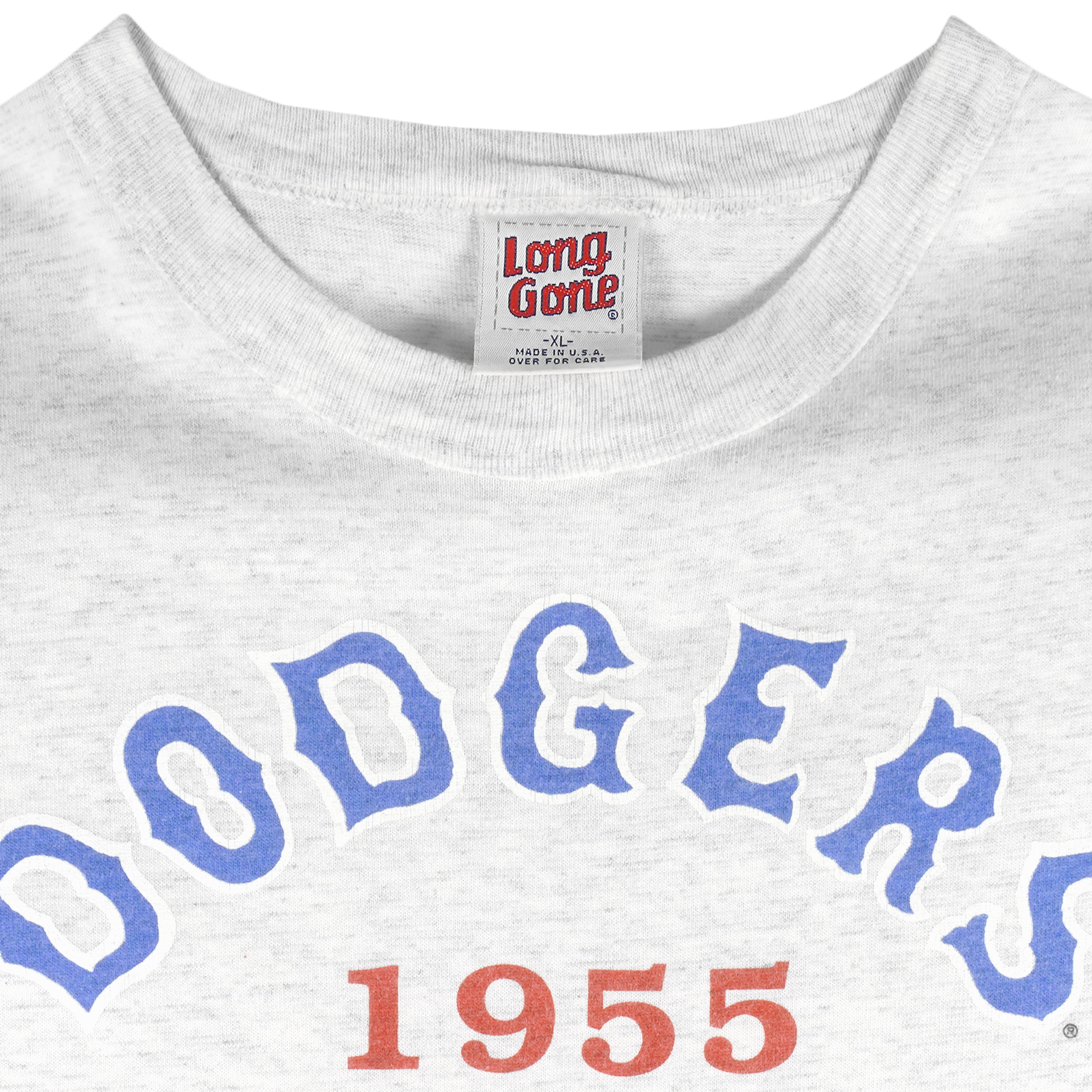 Men's Mitchell & Ness 1955 Brooklyn Dodgers World Champions Charcoal Grey T- Shirt