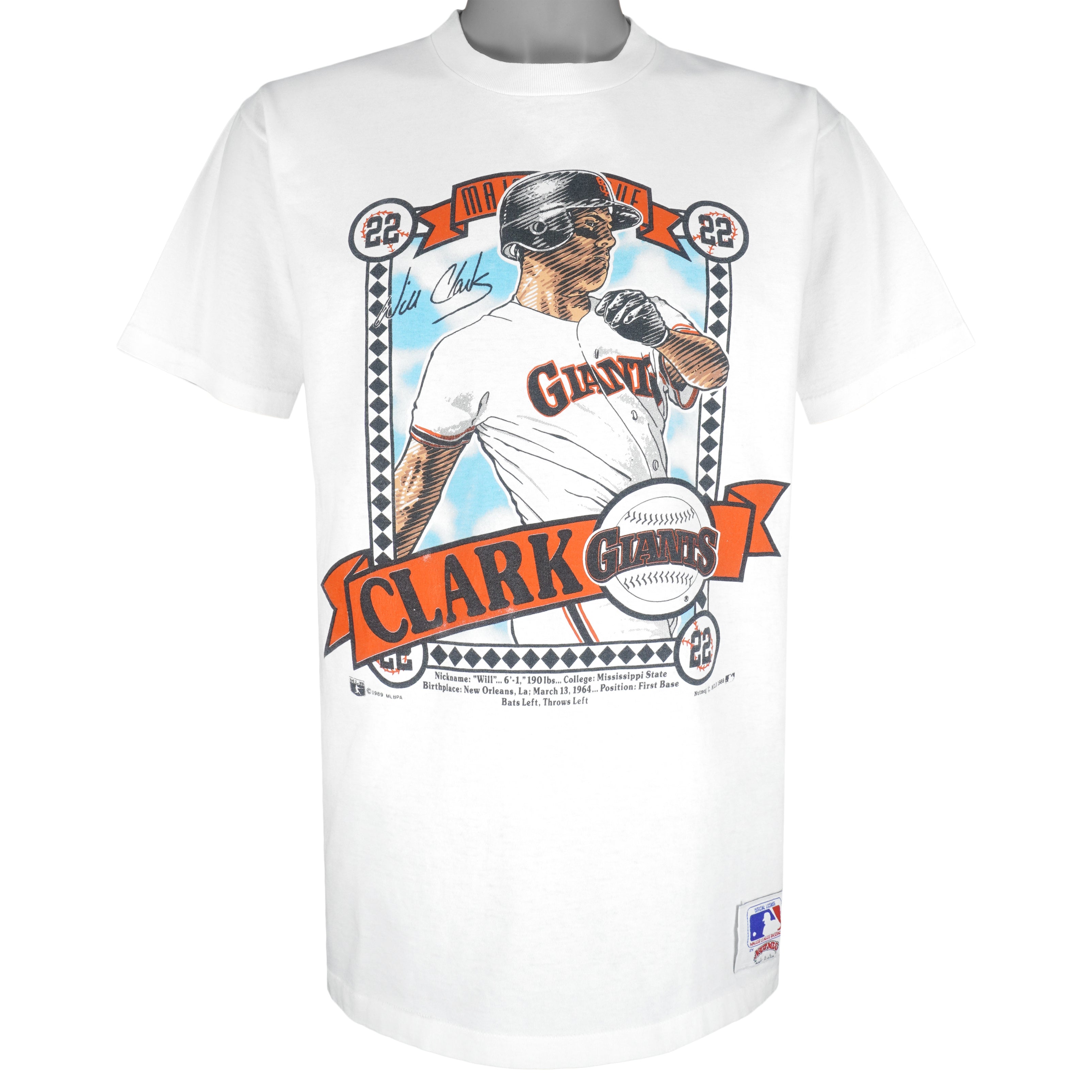 Vintage MLB (Nutmeg) - San Francisco Giants Will Clark T-Shirt 1989 Large