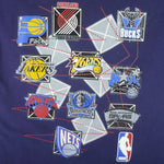 NBA - Blue Team Logos T-Shirt 1990s XX-Large Vintage Retro Basketball