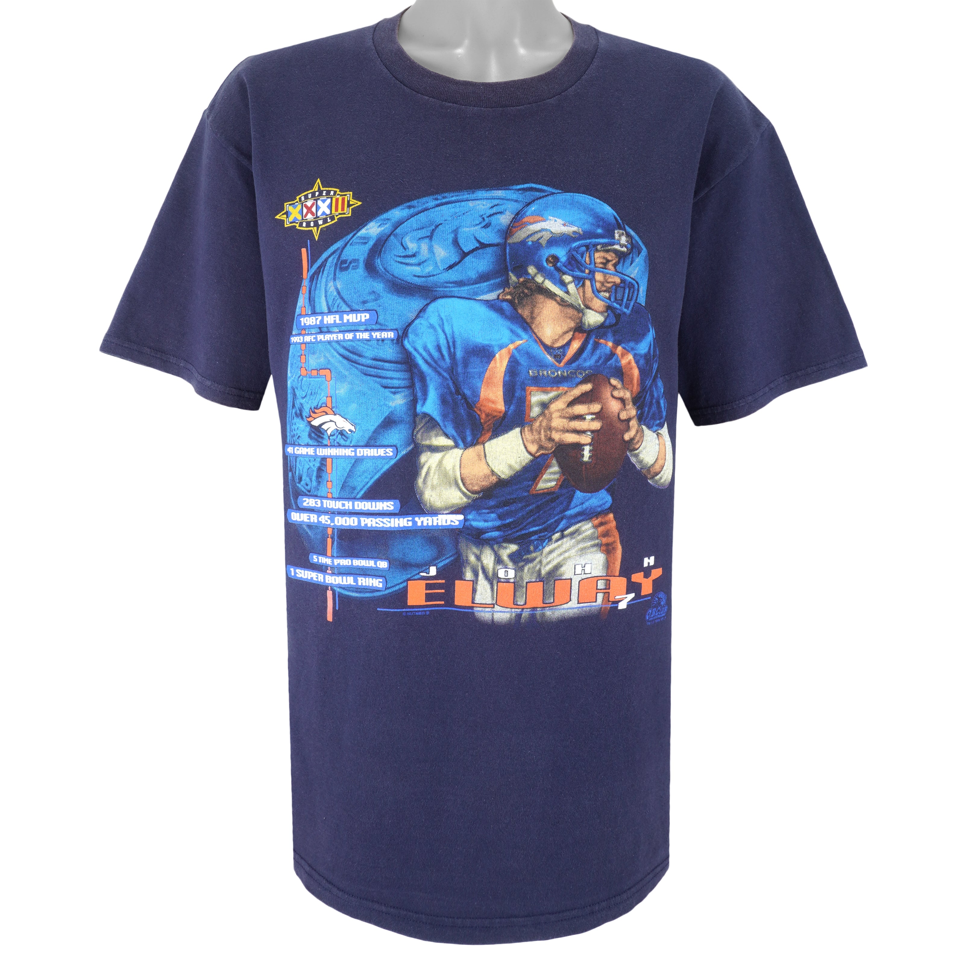 John Elway Denver Football QB Retro Caricature T Shirt