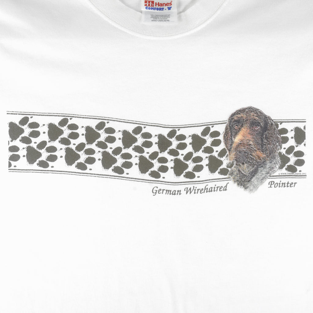 Vintage (Hanes) - German Wirehaired T-Shirt 1990s Large Vintage Retro