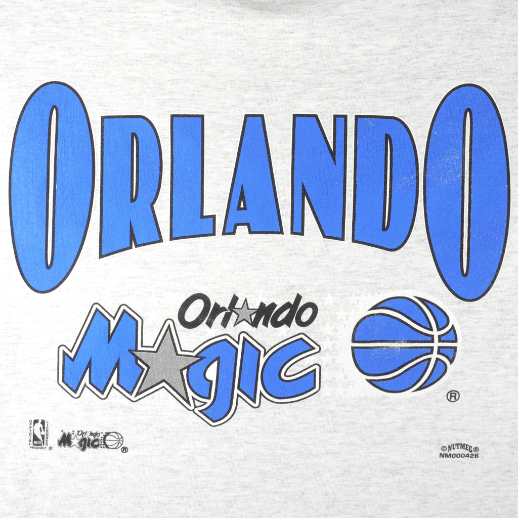 NBA (Nutmeg) - Orlando Magic Big Logo T-Shirt 1990s Large Vintage Retro Basketball