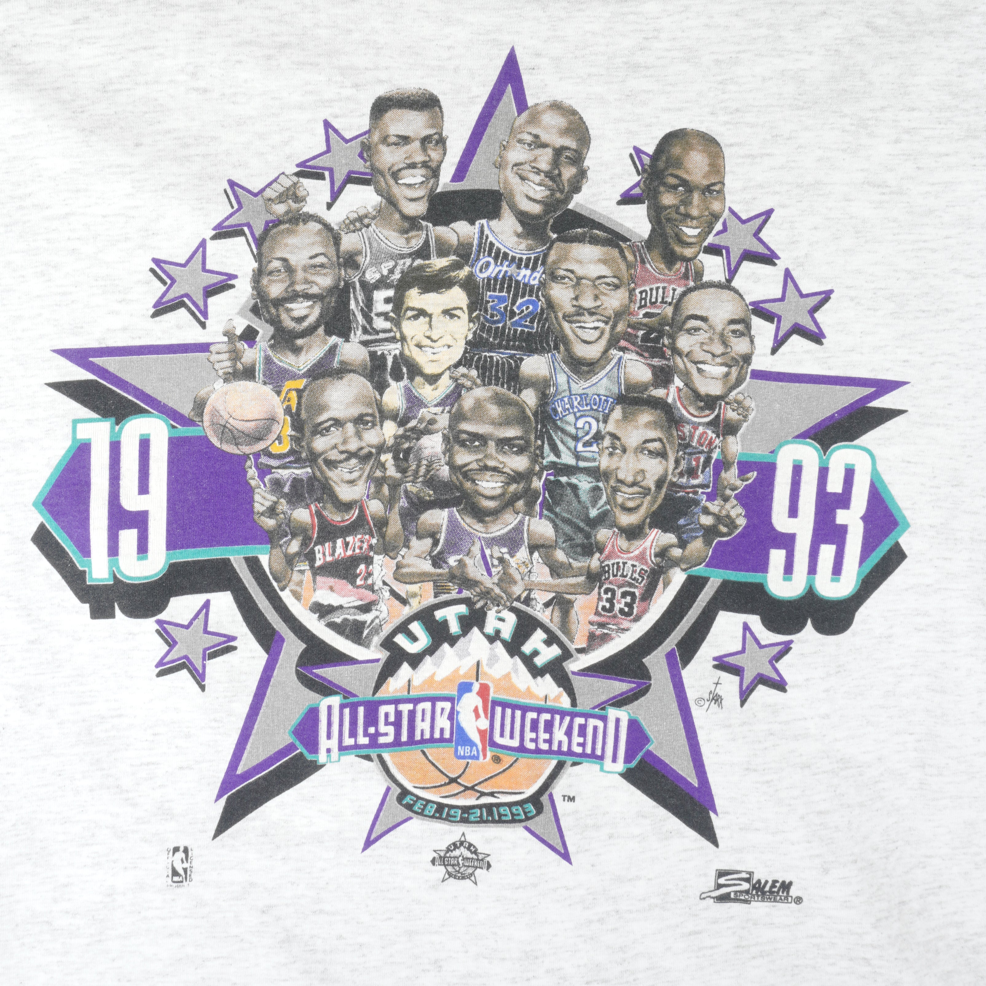 Vintage NBA (Salem) - USA Dream Team Olympic Caricature T-Shirt 1991 Medium