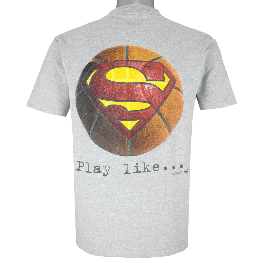 Vintage (Changes) - Basketball Play Like Superman Single Stitch T-Shirt 1997 X-Large Vintage Retro Basketball