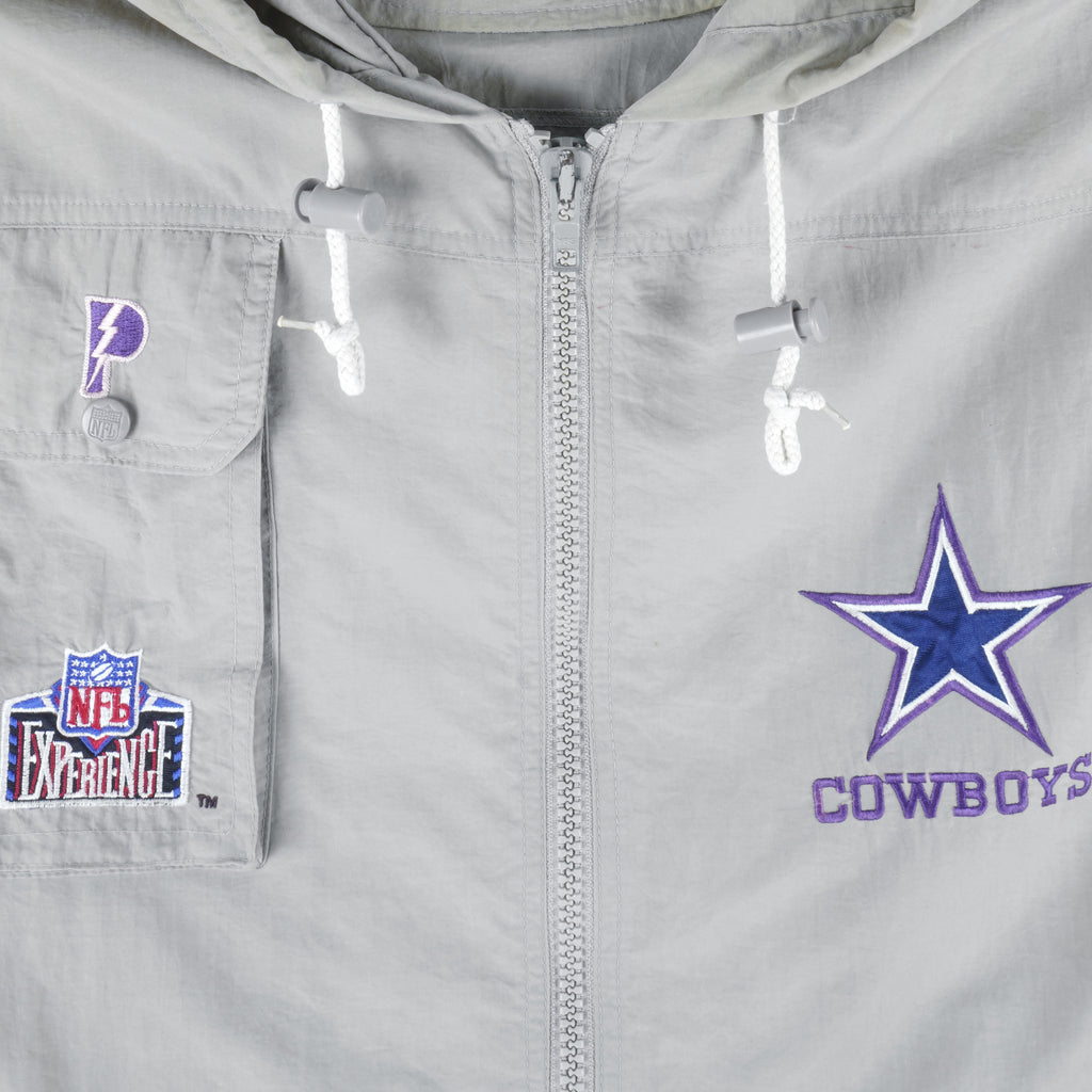 NFL (Pro Player) - Dallas Cowboys Hooded Sleeveless Shirt 1990s Large Vintage Retro Football