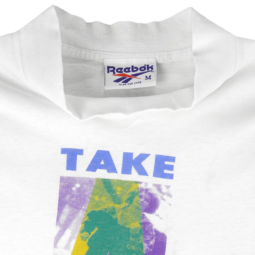 Reebok - Take Walk On Planet Single Stitch T-Shirt 1990s Medium Vintage Retro