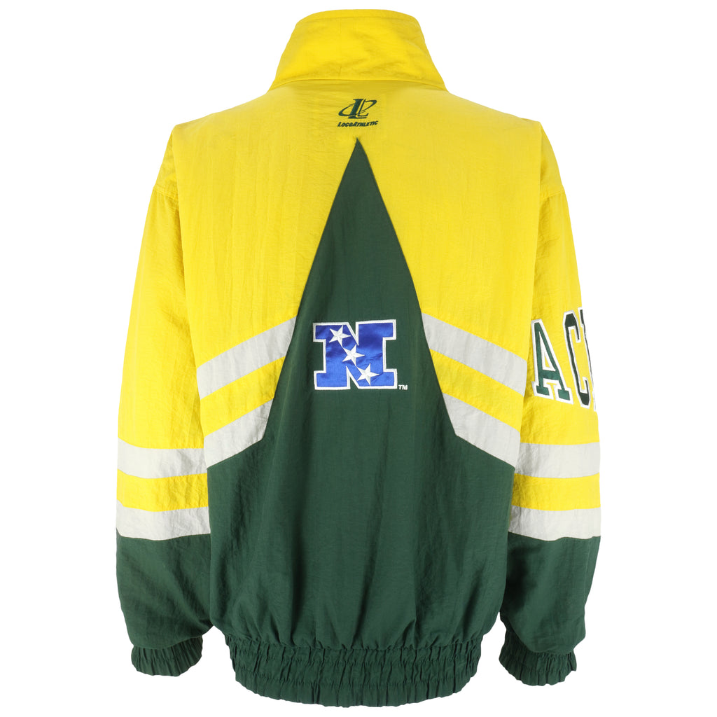 NFL (Logo Athletic) - Green Bay Packers Zip-Up Windbreaker 1990s X-Large Vintage Retro Football