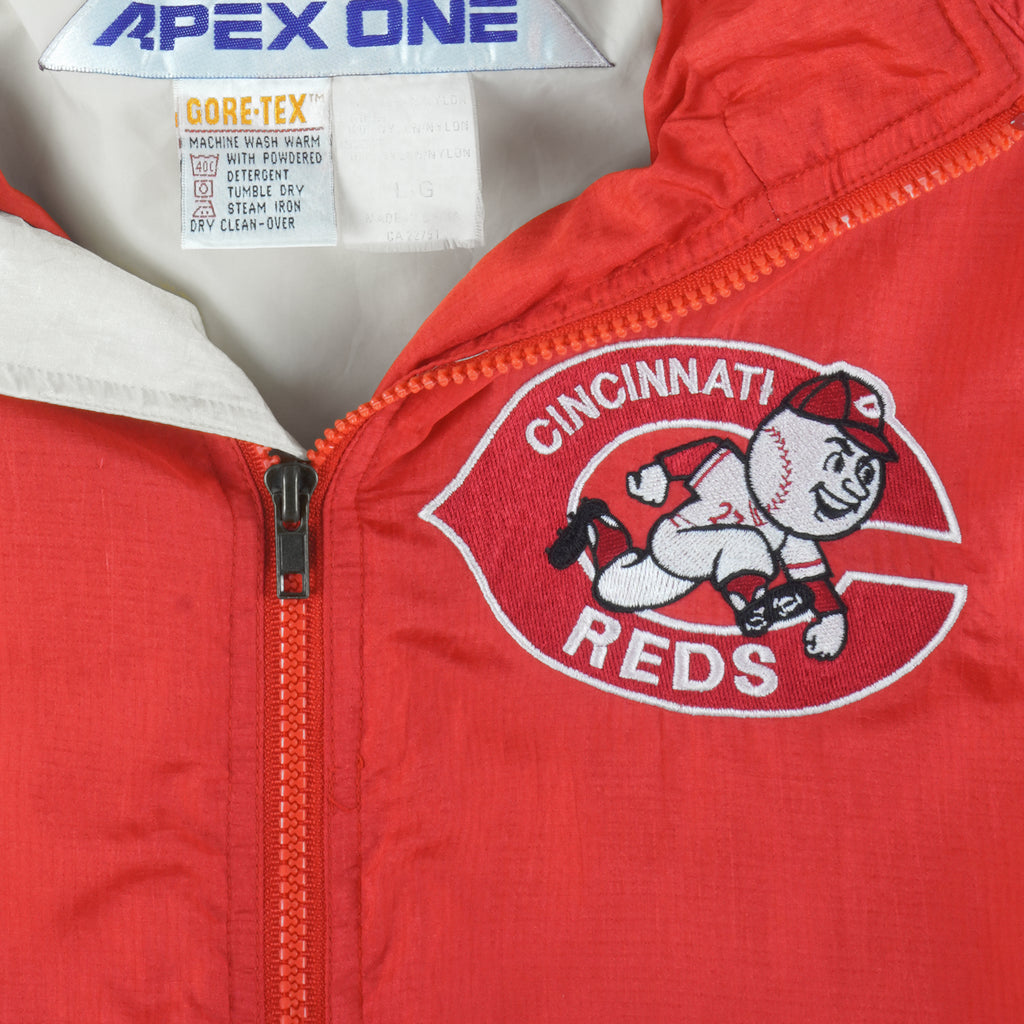 MLB (Apex One) - Cincinnati Reds Embroidered Jacket 1990s Large Vintage Retro Baseball