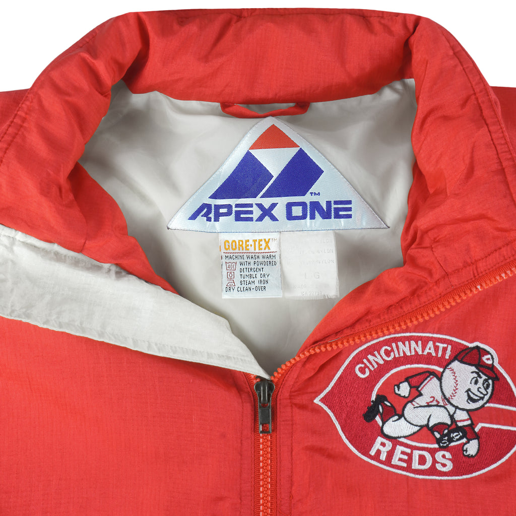 MLB (Apex One) - Cincinnati Reds Embroidered Jacket 1990s Large Vintage Retro Baseball