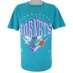 NBA (Nutmeg) - Charlotte Hornets Single Stitch T-Shirt 1990s Large Vintage Retro Basketball