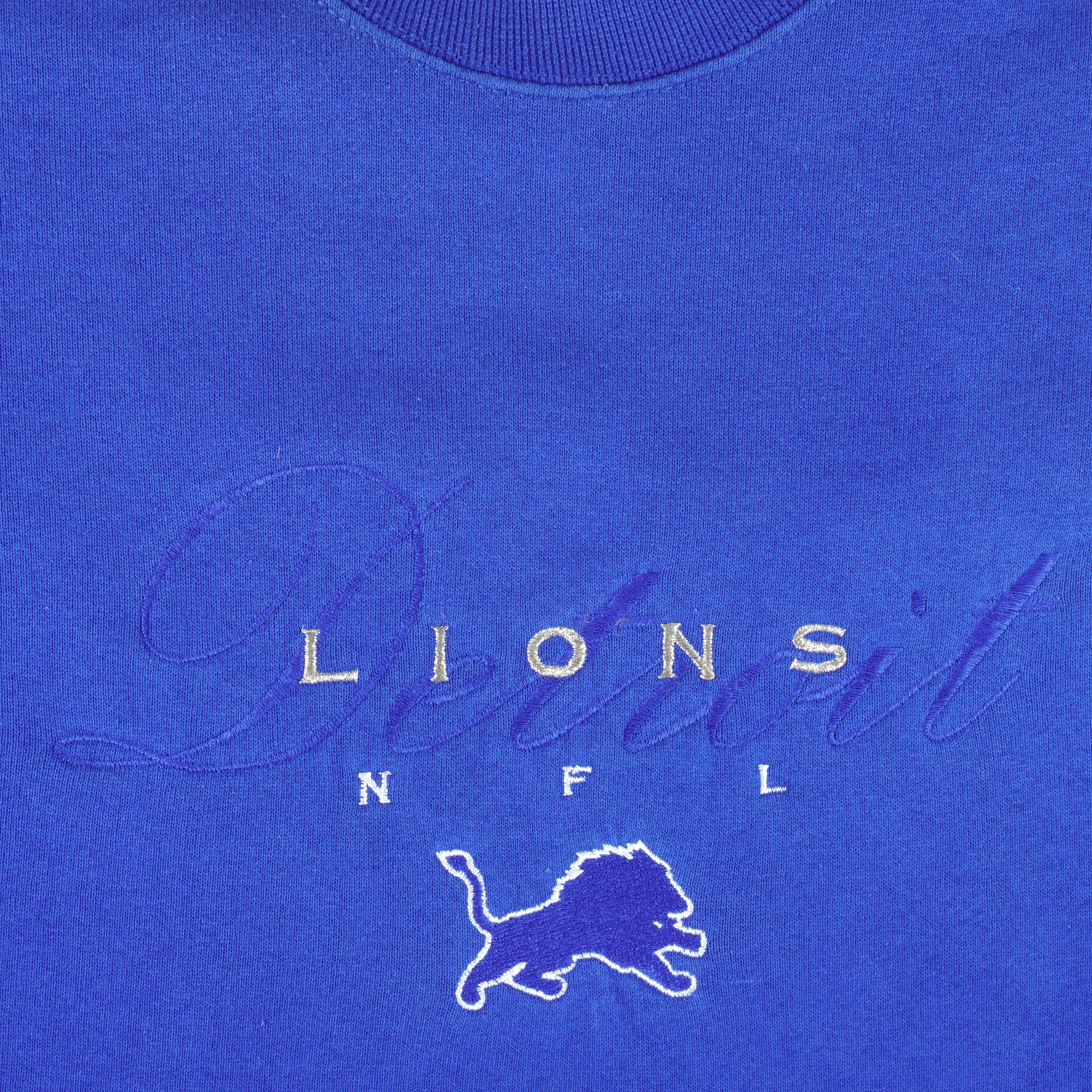 Vintage NFL (Logo Athletic) - Detroit Lions Embroidered Crew Neck Sweatshirt  1990s Large – Vintage Club Clothing