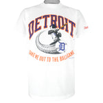 MLB (Rawlings) - Detroit Tigers Take Me Out To The Ball Game T-Shirt 1990 Large Vintage Retro Baseball