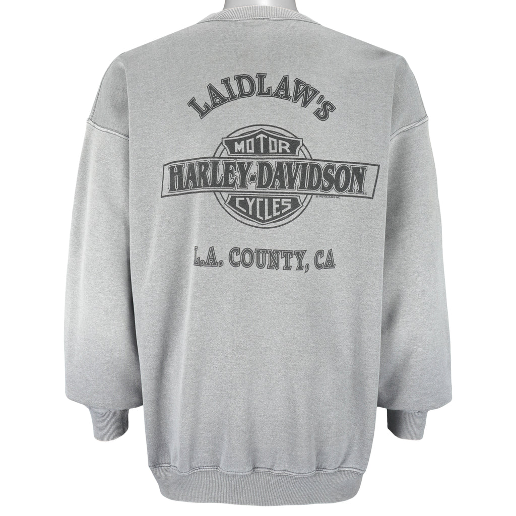 Harley Davidson - Laidlaw's L.A. Country Crew Neck Sweatshirt 1992 X-Large Vintage Retro