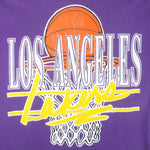 NBA (Logo 7) - Los Angeles Lakers Single Stitch T-Shirt 1990s Large Vintage Retro Basketball