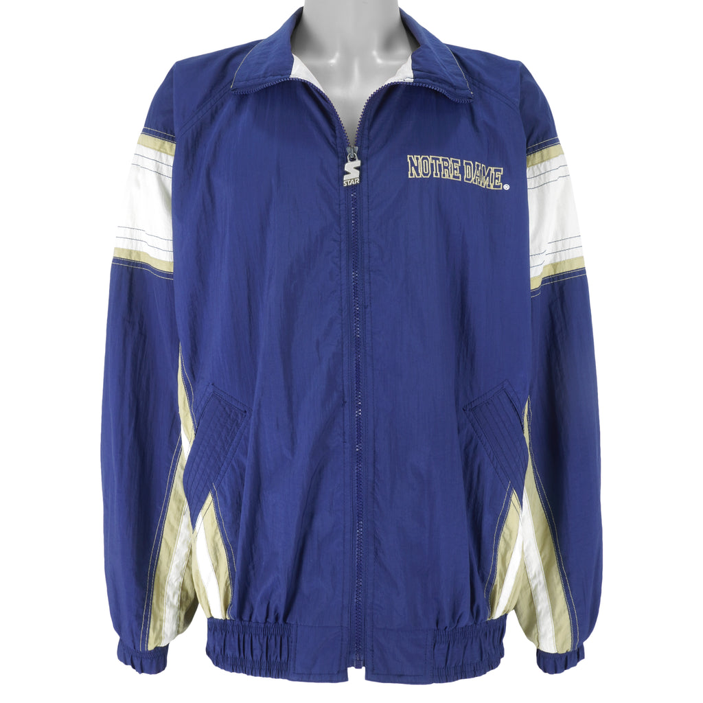 Starter - Notre Dame Fighting Irish Zip-Up Windbreaker 1990s X-Large Vintage Retro College