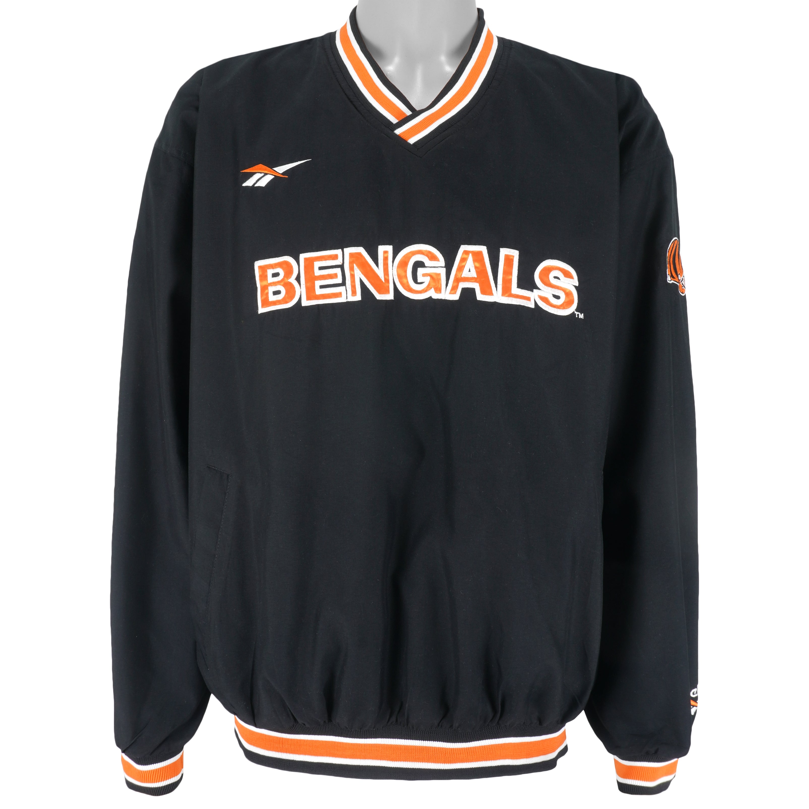 Cincinnati Bengals NFL Throwback Embroidered Long Sleeve T Shirt By Reebok