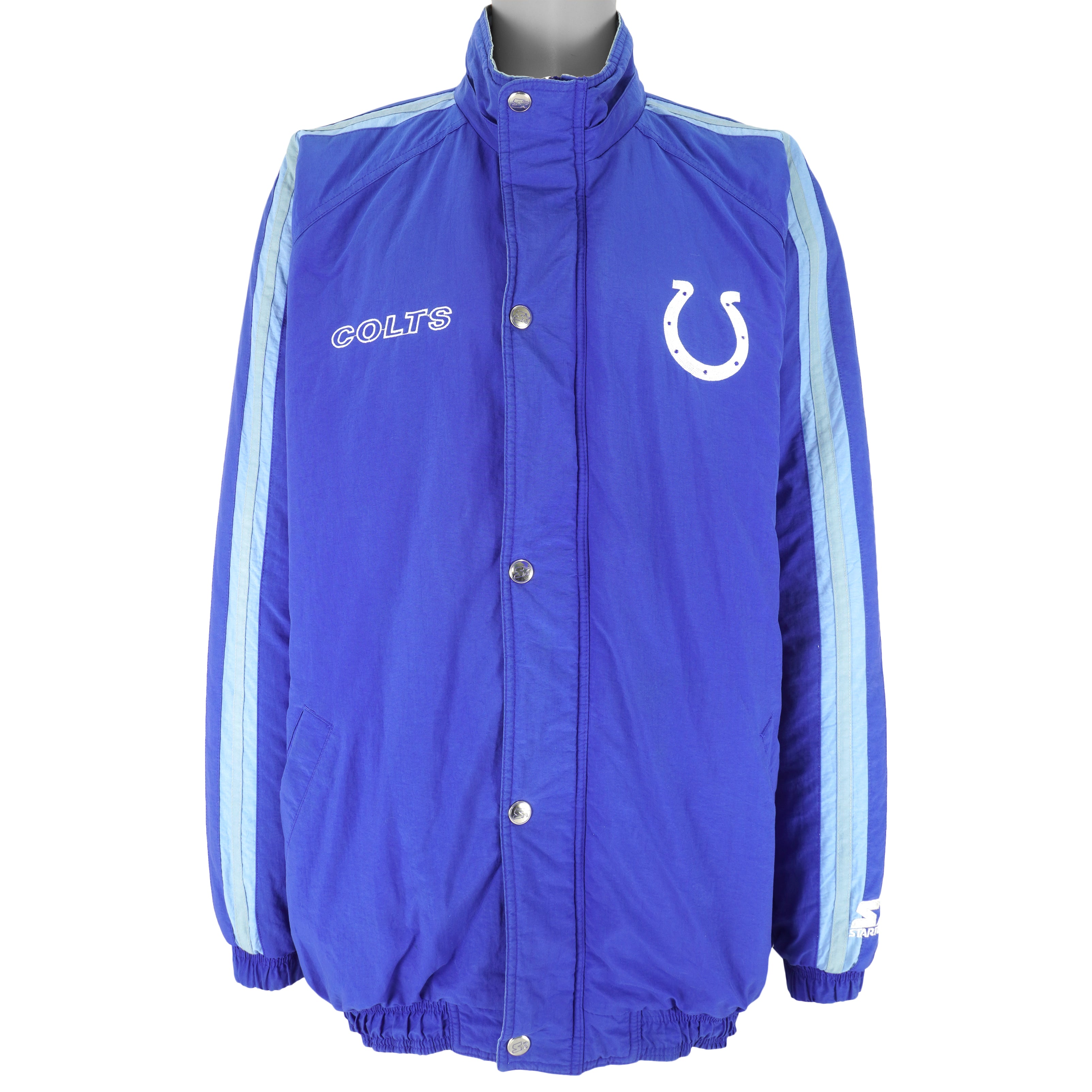 Vtg 90s indianapolis Colts Coat Pro Player Reversible Jacket Hooded Puffer  Large