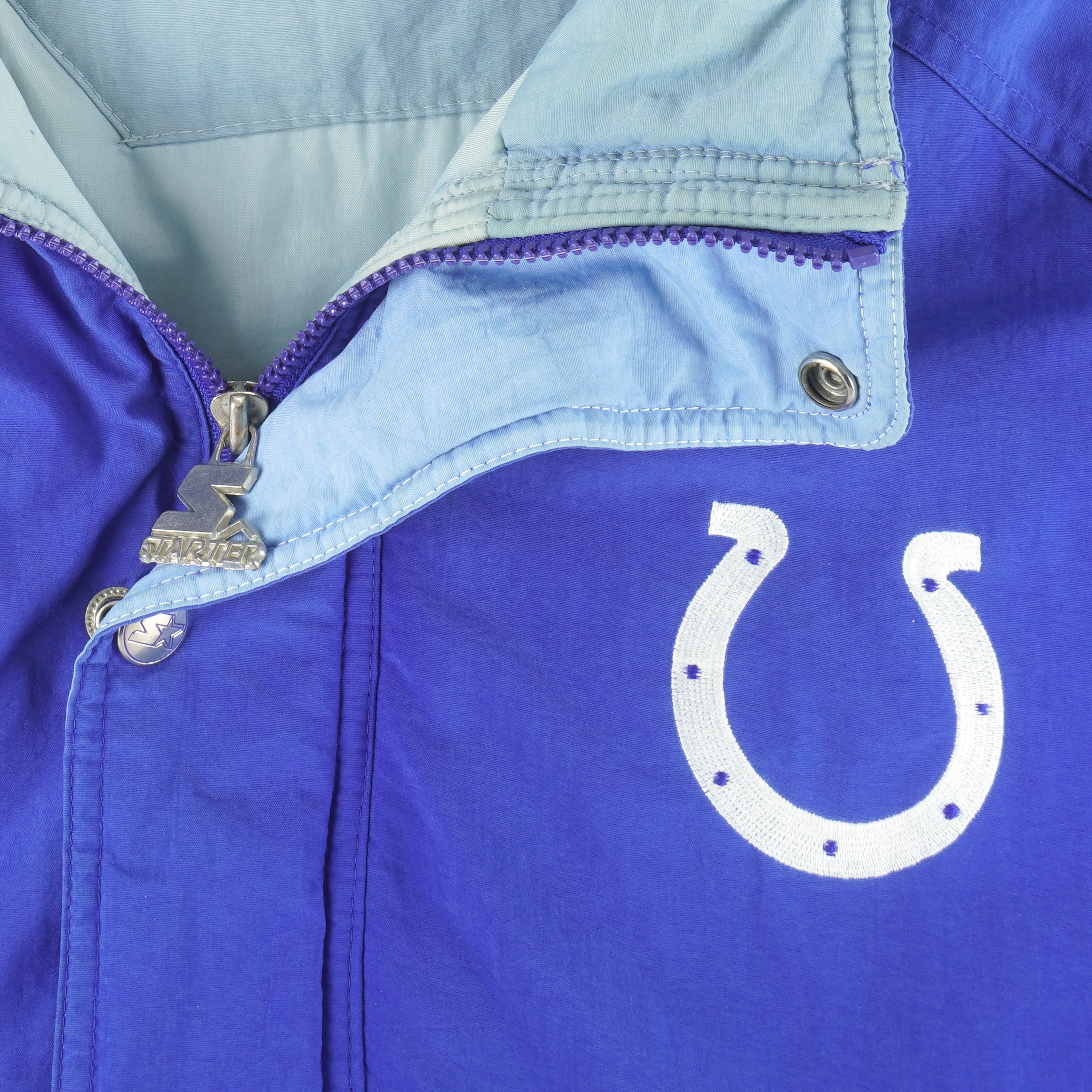 Indianapolis Colts Starter Satin Grey and Blue Jacket