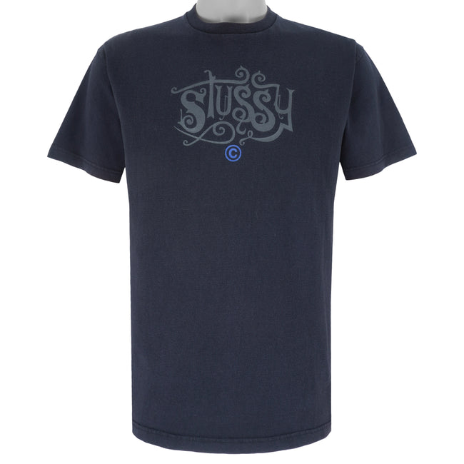 Vintage Stussy - Black Big Logo T-Shirt 2000s Large – Vintage Club