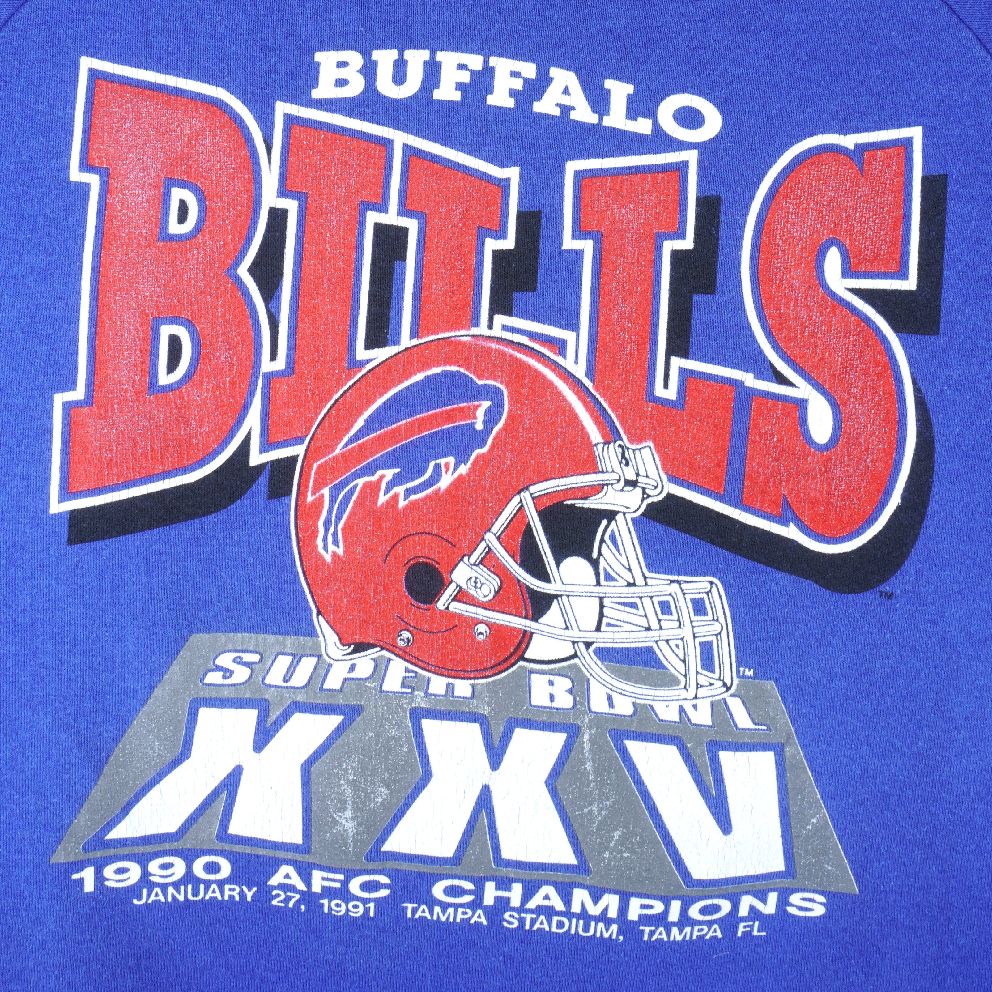 Vintage Trench tag Buffalo Bills 1991 AFC Champs crew neck sweatshirt Sz XL  |