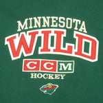 NHL (CCM) - Minnesota Wild Embroidered Sweatshirt 2000s X-Large Vintage Retro Hockey