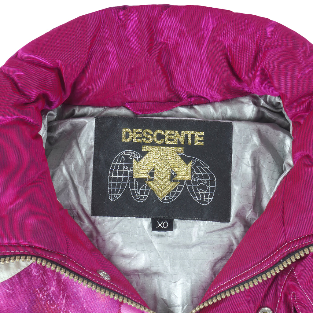 Descente - Pattern Zip & Button-Up Hooded Ski Jacket 1990s X-Large Vintage Retro