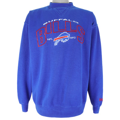 Vtg 90s Buffalo Bills Sweatshirt Blue L Embroidered Crewneck 