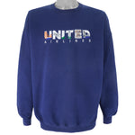 Vintage (Hanes) - United States Airline Embroidered Sweatshirt 1990s X-Large