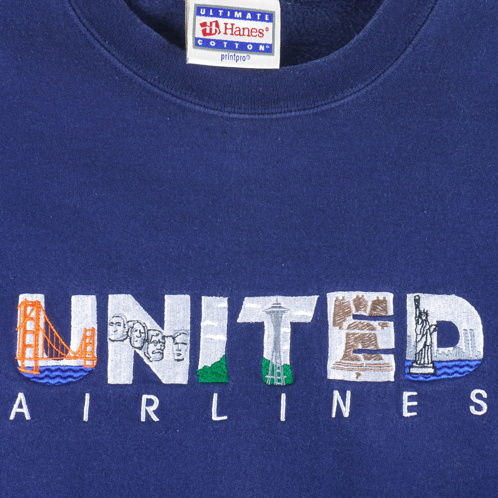 Vintage - United States Airline Crew Neck Sweatshirt 1990s Large Vintage Retro