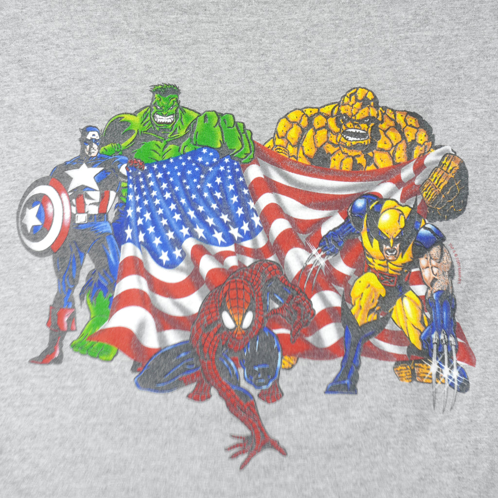 Marvel (Delta) - Superheroes Single Stitch T-Shirt 1990s Large Vintage Retro