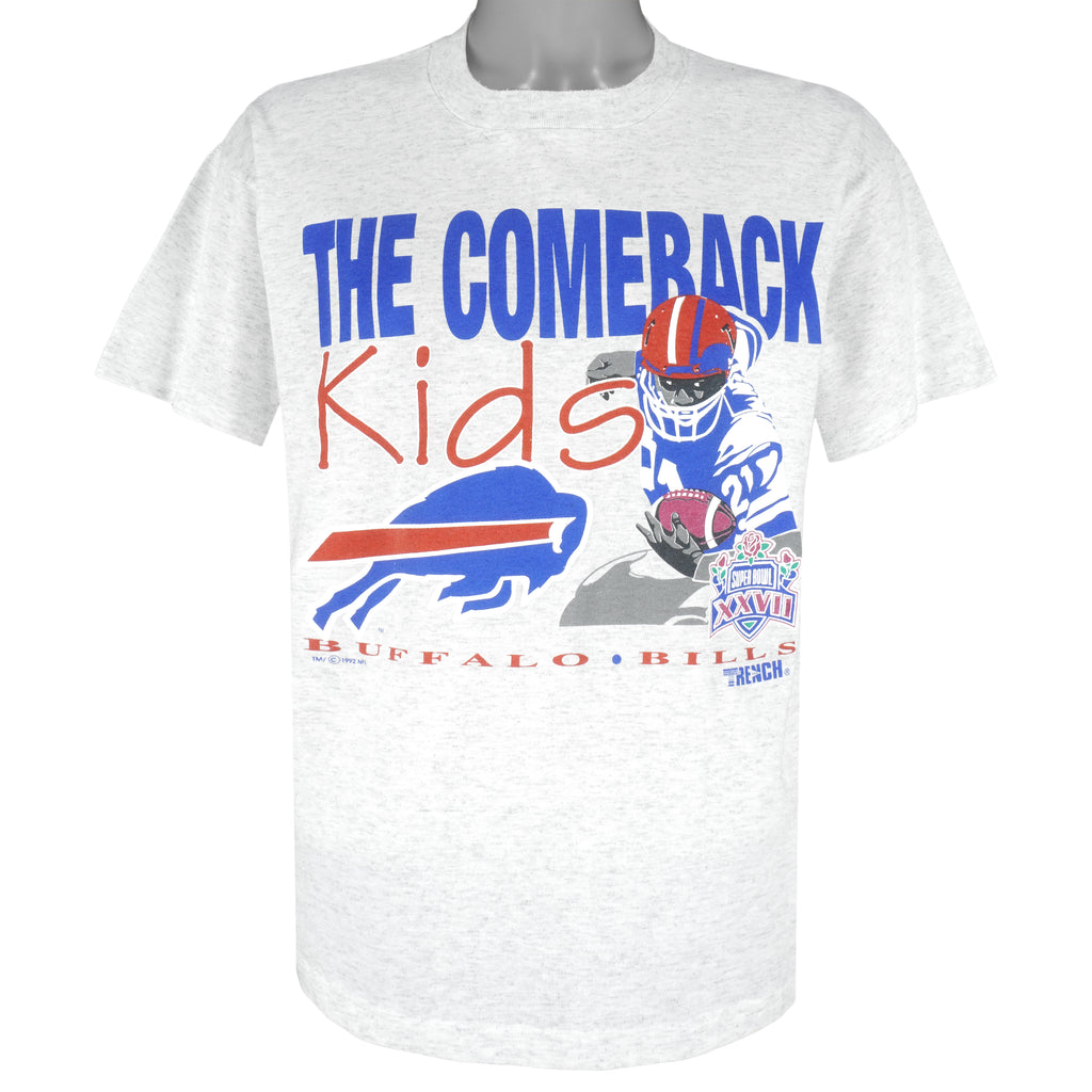 NFL (Trench) - Buffalo Bills Single Stitch T-Shirt 1992 Large Vintage Retro Football