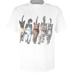 Vintage - Prints of Tails Cats T-Shirt 1990s Large